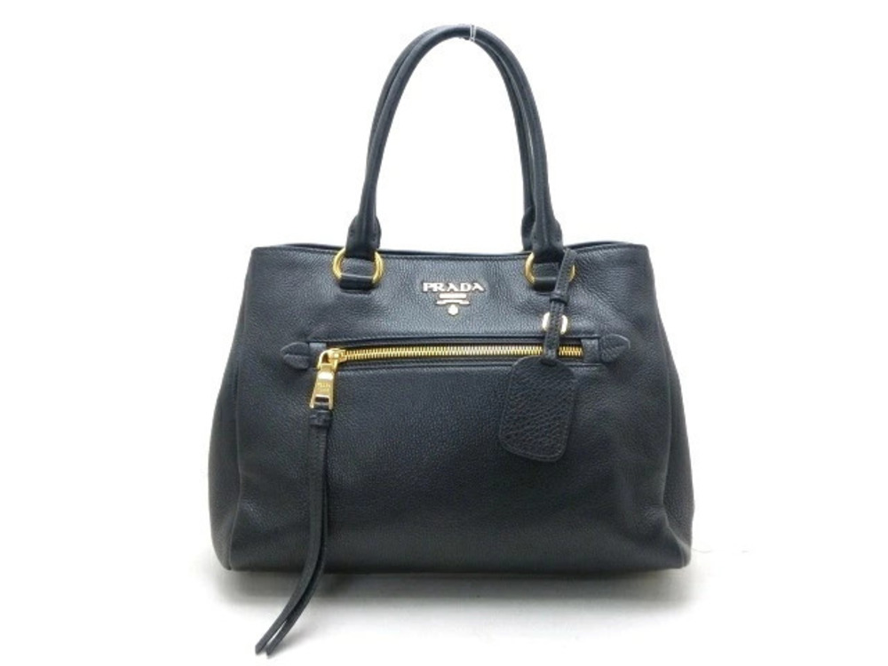 Prada Leather Tote Bag Black